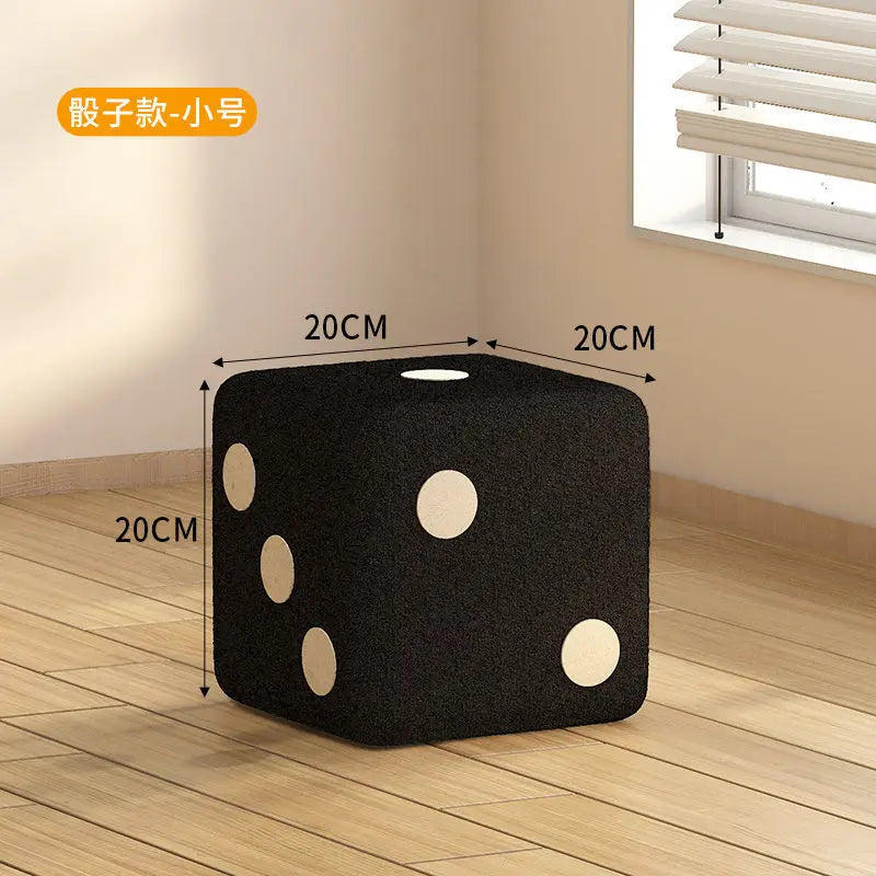 Lamb Velvet Household Dice Shoe Stool Living Room Footstool Creative Ornaments Sofa Stool  Simple Storage Stool