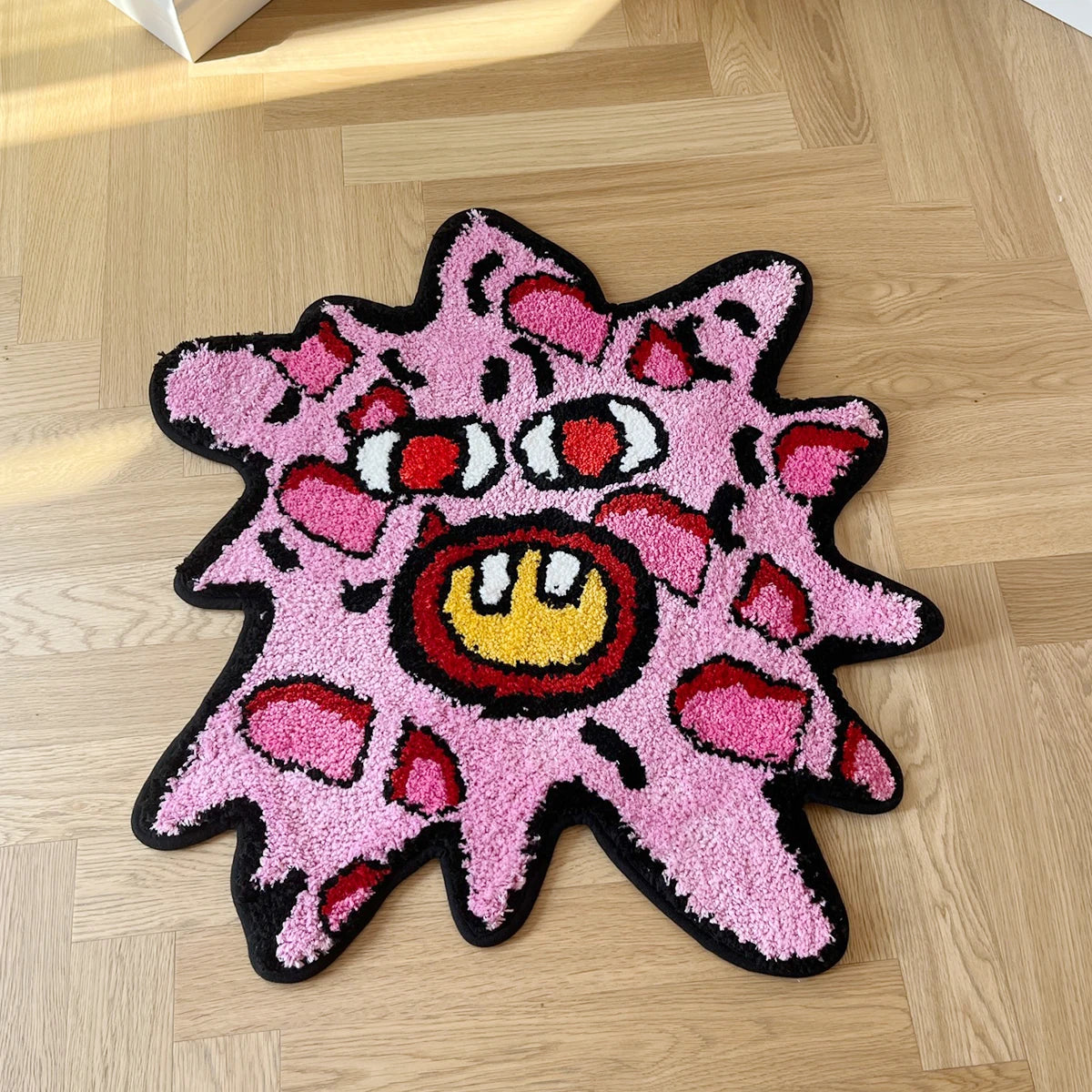 LAKEA Cherry Bomb Rug Strange and interesting Handmade Tufted Carpet Room Decor Kawaii Rug Small Rugs for Bedroom