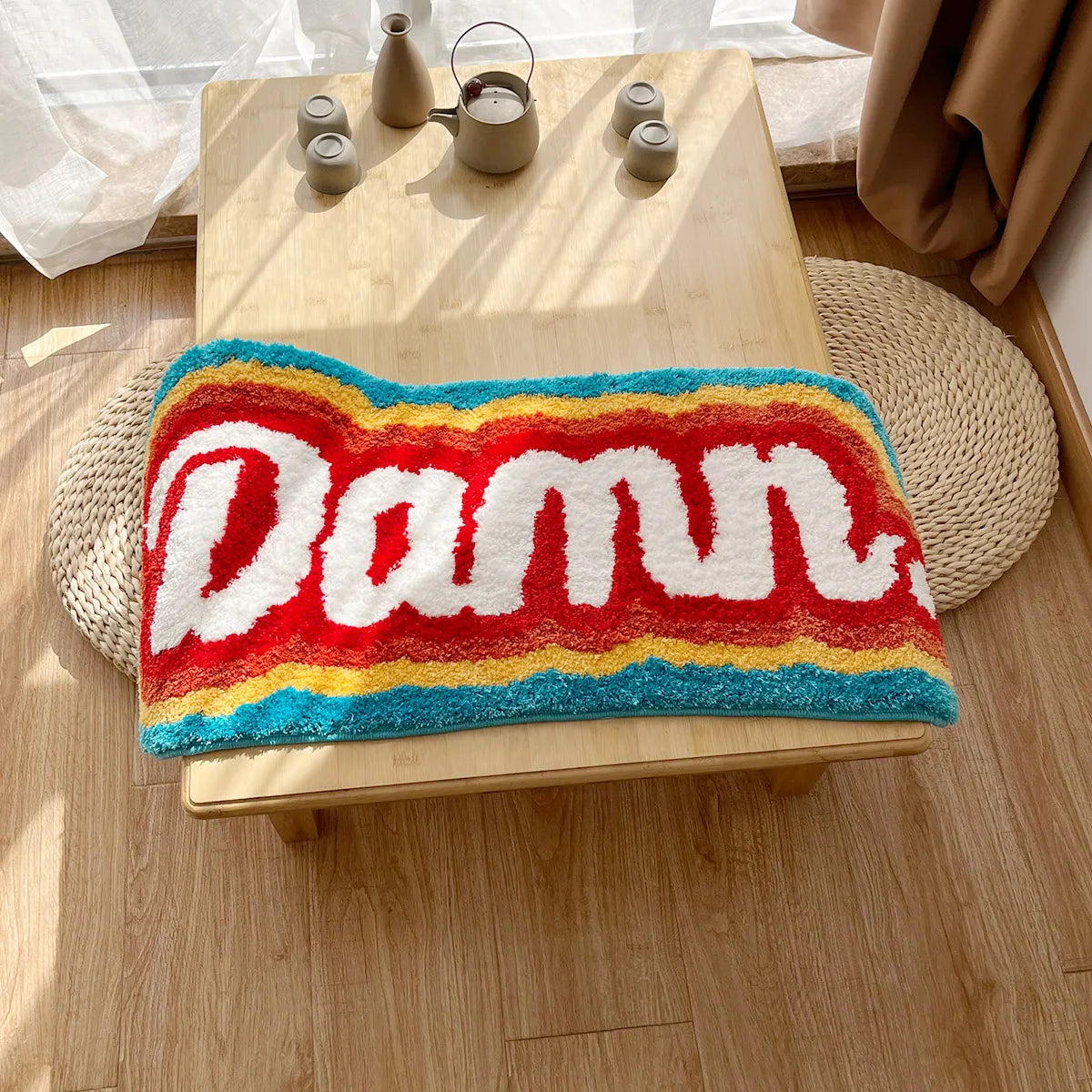 LAKEA Letter Element Rug 100 Handmade Rainbow Fluffy Tufted Rug Nordic Entrance Rug Area Rugs Funny Bathroom Bedroom Floor Mats