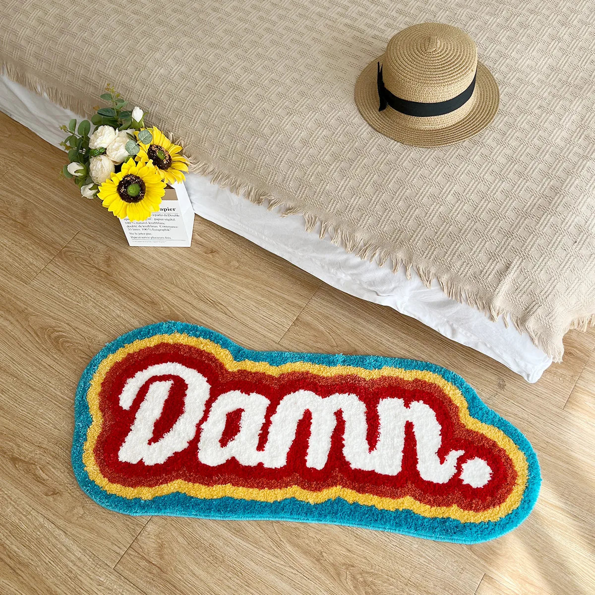 LAKEA Letter Element Rug 100 Handmade Rainbow Fluffy Tufted Rug Nordic Entrance Rug Area Rugs Funny Bathroom Bedroom Floor Mats